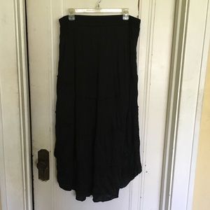 Wmns X large high low blk skirt with elastic waist